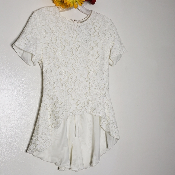 NEW SB by Sachin & Babi Peplum Arched Lace Top Luxury Castlecore Spring Summer - Picture 7 of 16